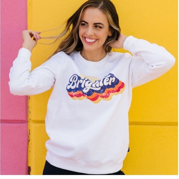 New Zyia Women’s XXL Sweatshirt White ‘Brighter’ Crew Neck White Pullover - Picture 1 of 4